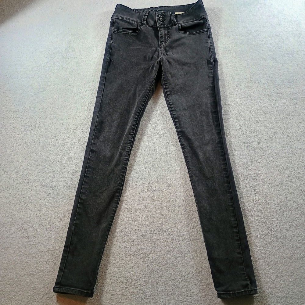Blackheart Women Super Skinny Jeans Faded Black Size 5 Triple Button High Rise